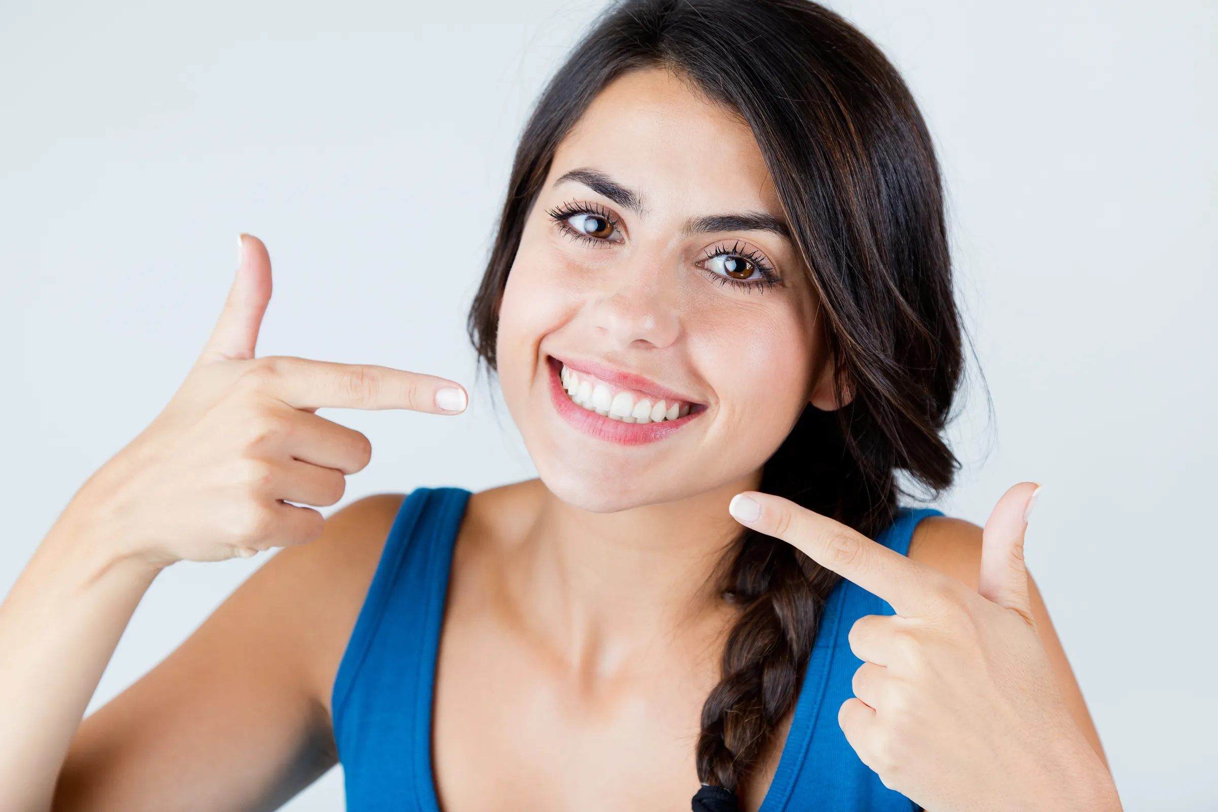 Patient smiling with a brighter, whitened smile